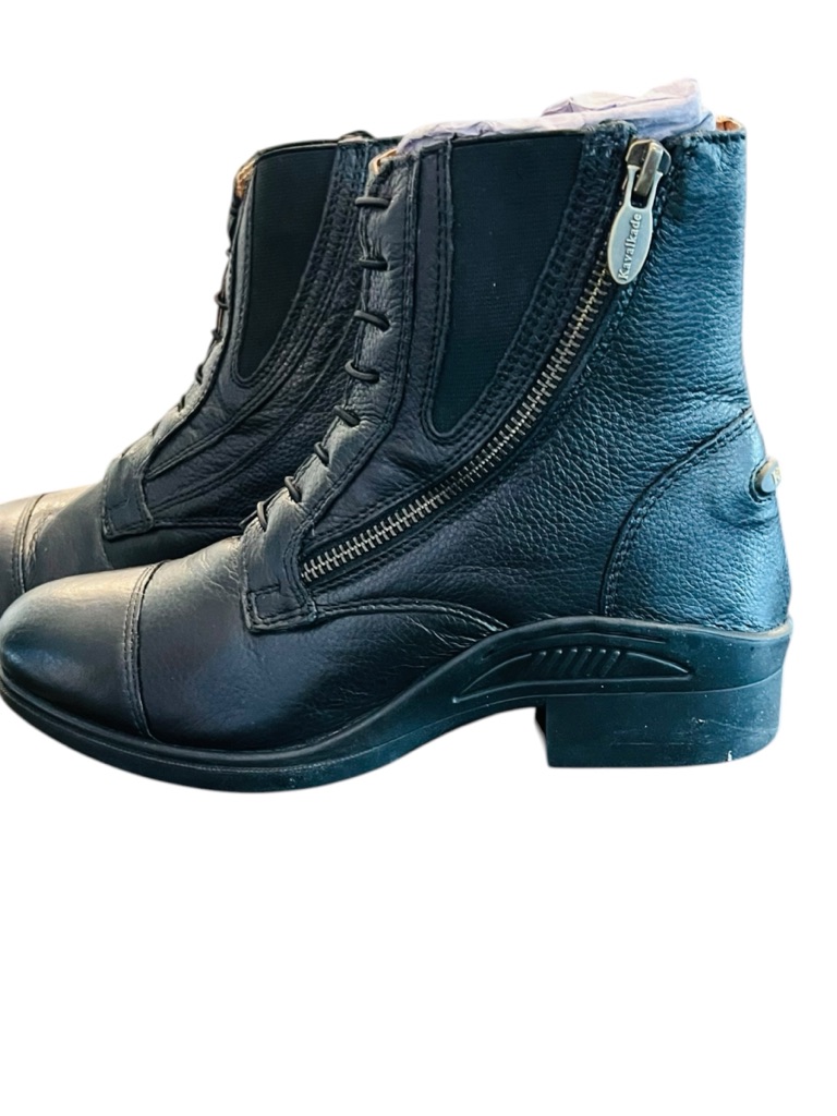 Kavalkade Meridius Lace Paddock Boots Side Zip Leather Jodhpur Riding Black 7.5